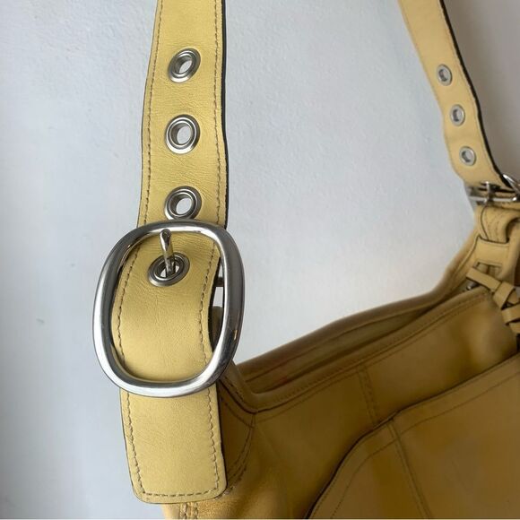 Y2K Coach Vintage Hobo Shoulder Handbag M0893-F13354 Butter Yellow Leather - Picture 5 of 16